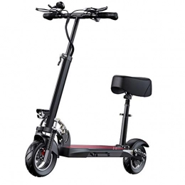 MYYINGELE Electric Scooter MYYINGELE Portable Folding Electric Scooter 10" Pneumatic Tires 500W Brushless Motor 3 Speed Modes Dual Disc Brake Max Speed 40KM / h LED Display 45KM Long Range Adult, Black