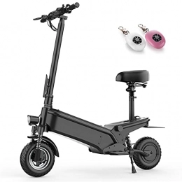 NCBH Scooter NCBH Electric Scooter for Adults, Powerful 500W Motor & Max Speed 60KM / H Pro Scooter, 10'' Explosion-proof vacuum tire, Foldable Electric Scooter with Removable Seat, with remote lock, Black, 10AH