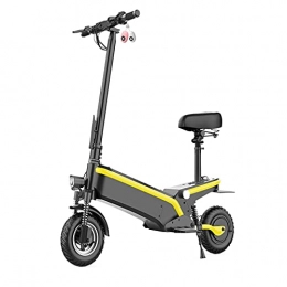 NCBH Scooter NCBH Electric Scooter for Adults, Powerful 500W Motor & Max Speed 60KM / H Pro Scooter, 10'' Explosion-proof vacuum tire, Foldable Electric Scooter with Removable Seat, with remote lock, Yellow, 10AH