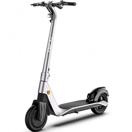 OKAI ES500 Pro Electric Scooter for Adults - Up to 25KM/H Portable Folding Fast Commuting E Scooters -10" Solid Tires - Kick-Start Boost with Double Braking System(Silver Grey)