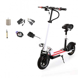 P&LK Scooter P&LK Folding Electric Scooter, 10" Kick Scooter - 40KPH, Easy Fold-And-Carry Design, Ultra-Lightweight Adult Commuting Motorized Electric Scooter, White