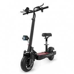 QQLK Electric Scooter QQLK 500W Mini E Scooter with Seat, Folding Electric Scooter for Adults, Dual Drive, Color LCD, Hydraulic Shock Absorption, Up to 45 km / h, 60KM