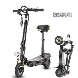 QQLK Scooter QQLK Folding Electric Scooter for Adults, Mini E Scooter with Remote Control, Smart LCD Display, Headlights and Taillights, Up to 35km / h, Endurance 50km - Black