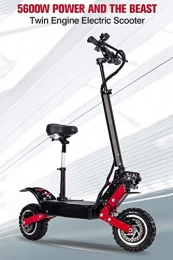 CHNG Scooter Scooters for Adults Electric Scooters Adult 5600W Motor Max Speed 85Km / H Double Drive 11 Inch Off-Road Tire Folding Commuting Scooter With Seat And 60V Battery (Color : 60v21ah)