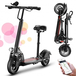 ZH-VBC Scooter Scooters for Adults Electric with Seat Fold Up, 48V500W Two Wheels Electric Scooter Foldable with Removable Seat, 25Km Long-Range 10Ah Lithium Battery, Adjustable