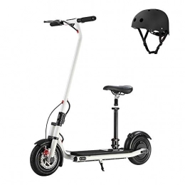 SSCYHT Electric Scooter SSCYHT Electric Kick Scooter with Seat & Helmet, Max Speed Up To 16.1 MPH, 10" Tires, Powerful 300W Motor, for Commute And Travel, 10.4Ah