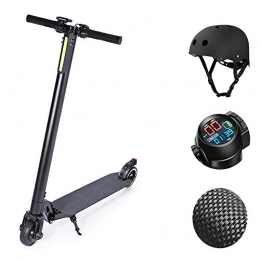 SSCYHT Electric Scooter, Carbon Fiber Frame, with Helmet, 5.5" Tires, 300W Motor, Up To 25Km, Foldable, Ultra-Lightweight, for Commute And Trips,8.8Ah