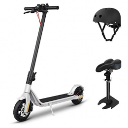 SSCYHT Scooter SSCYHT Folding Electric Scooter, with Seat & Helmet Kit, Lightweight And Portable, Max Speed 25KM / H, Up To 25KM Long Range, for Work Commute, White