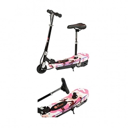 St Hawk Scooter St Hawk Kids Electric Scooter with Seat, Limited Edition E Scooter, Rechargeable 120w, 2 in 1, Use Seat or Without, Age 6-12, Rear Brakes with Charger + Manual, Made of Steel and Aluminium (Pink)