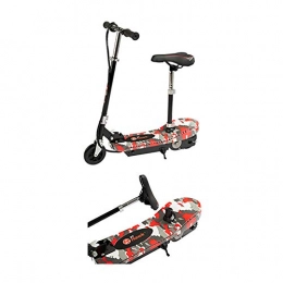 St Hawk Electric Scooter St Hawk Kids Electric Scooter with Seat, Limited Edition E Scooter, Rechargeable 120w, 2 in 1, Use Seat or Without, Age 6-12, Rear Brakes with Charger + Manual, Made of Steel and Aluminium (Red / Black)