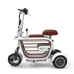 Takmeway Scooter Takmeway Folding electric tricycle adult electric scooter lightweight elderly disabled outdoor leisure electric tricycle pet cage 48V 15AH / mileage 65KM, White