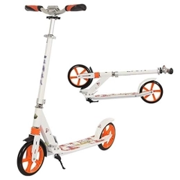 XBSLJ Scooter XBSLJ Kick Scooter, Electric Scooter White Big Wheel Scooter, Youth Adult Scooter Foot Brake, Foldable Commuter Scooter, Load 150KG (non-electric)