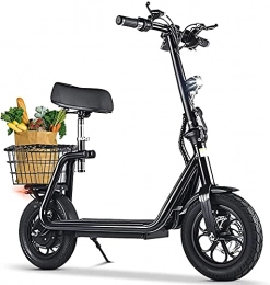 Xiaokang Scooter Xiaokang Folding Electric Scooters Adults, E Scooters with Seat And Storage Basket, 40KM Long Range 500W Motor 28MPH 48V 10AH 12 Inches Pneumatic Tires