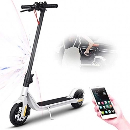 XINHUI Electric Scooter XINHUI Adult Electric Scooter, Foldable E Scooter APP Control with Cruise Control System 10.4AH 350W 8.5 Inch Honeycomb Brake Run-Flat Tires, White