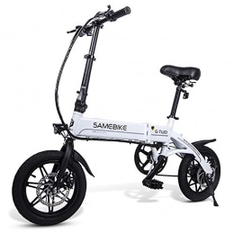 XINTONGSPP Scooter XINTONGSPP 14 Inch Electric Folding Bicycle, Daily Office Auxiliary Electric Bicycle Electric Scooter 250W Motor, White