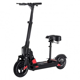 XYDDC Scooter XYDDC Foldable Scooter Electric-Scooter with Seat 10 '' Electric Scooter 350W, Up To 30Km / H, Adjustable Height Kick Scooter, Black, 60~70KM
