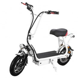 XYDDC Electric Scooter XYDDC Mini Electric Scooter with Folding Pole, High Speed Electric Scooter with Burglar Alarm for Off Road Riding And Powerful 350W Motor Scooters, White, 55KM