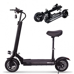 YMXLXL Electric Scooters Adult, Folding Electric Scooter with Seat, 3 Speed Modes, 10 Inch Off-Road Tires,350W Motors Max Speed 35Km/H, LCD Display Screen, Commuter Electric Scooter for Adults