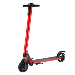 YNIEIAA Scooter YNIEIAA Portable and Foldable 2 Wheel Electric Scooter for Adults and Teenagers, 25 km Long-Range, Up to 25 km / h with 7 inch Solid Rubber Tires, 290lbs Weight Capacity (Red)