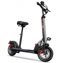 YUXIAOYU Electric Scooter YUXIAOYU Folding Electric Scooter, 100Km Endurance, 500W Brushless Motor, Dual Braking System Scooter with Seat, 3 Speed Modes Max Speed 50Km / H, Black 4