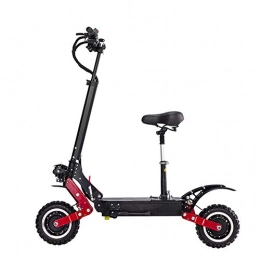 YUXIAOYU Electric Scooter YUXIAOYU Folding Electric Scooter for Adults, Electric Kick Scooter with Detachable Seat, 60V / 2800W Double Brushless Motor, Max Speed 85Km / H, Dual Braking System, Smart LCD Display, 60V / 32.4AH