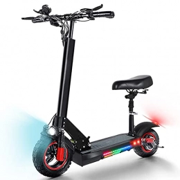 YX-ZD Electric Scooter YX-ZD Adult Off-Road Electric Scooter with Seat, 48V / 16Ah Li-Ion Large Battery, 55 Km Long Range, 500W Motor, 10" Off-Road Tires Foldable Fast Commuter Scooters