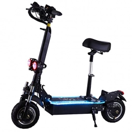 YX-ZD Scooter YX-ZD Foldable Electric Scooter Adult Off Road Electric Scooter 60V 24Ah Li-Ion Battery Max Speed 60Km / H, 1200W Dual-Drive Motor 10.5 Inch Off-Road Tires Fast Commuter E-Scooter
