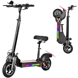 YX-ZD Scooter YX-ZD Foldable Electric Scooters Adult with Seat, Urban Commuter Folding E-Scooter with 600W Motor, Max Speed 25MPH, 48V 10Ah Lithium Battery, 10'' Tire, 40Km Long-Range