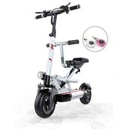 ZCPDP Electric Scooter ZCPDP Parent-child Electric Scooter, 10-inch Explosion-proof Tires, Lithium Battery 48V500W, Dual Disc Brakes. Foldable Scooter with Seat, Battery Life 40-100km, Load 200kg