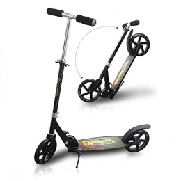 ZHZHUANG Electric Scooter ZHZHUANG Portable Scooter for Kids and Adults Adjustable Height Ultra-Lightweight Easy Folding Portable Smooth， Aluminum Scooter Non-Electric Classic Scooter, Black