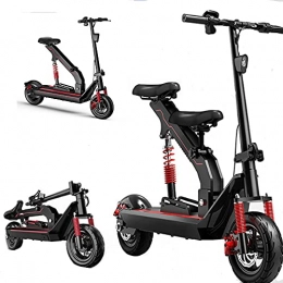 ZTBGY Scooter ZTBGY Electric Scooters with Seat, Foldable Double Electric Scooter Adult or Teens with LED Lights 3 Speed Modes Smart Key Start, Cruising Range 25km, Suitable for Two People Traveling