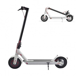 ZWW Electric Scooter ZWW Adult Folding Kick Scooter, Dual Brake System 2 Wheels Aluminum Alloy City Commuter Electric Foot Scooter with Light Suitable for Teenagers-Maximum Load 100Kg, White