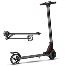 ZWW Scooter ZWW Electric Folding Scooter, Portable 2-Wheel Dual-Brake Adult Commuter Travel Scooter with Auxiliary Wheels & LCD Display - Cruising Range 20Km - 6.5In Tires