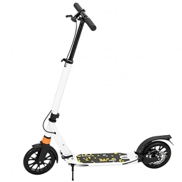 LXQGR Scooter 3 Height Adjustable Light Fold Double Shock Absorber White, Scooter For Grownup&Teens