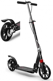 BRFDC Scooter Adult Scooter Adult Kick Scooter With Big Wheels And Disc Handbrake Dual Suspension Folding Commuter Scooter For Heavy People - Supports 330lbs (Color : Black)