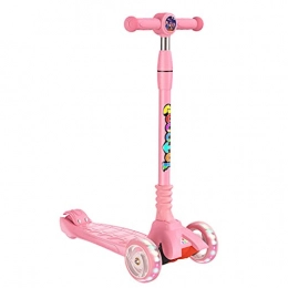 AFSDF Scooter for Kids 3 Wheel Scooter, Adjustable Height Wheels Kick Scooter for Kids Boys & Girls Suitable for Age 3-12,Pink