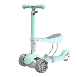 AFSDF Scooter AFSDF Scooters for Kids 2-12 Years Old Foldable Scooter with Removable Seat LED Light Wheels Back Wheel Brake Adjustable Height, C
