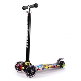 Aomiun Kick Scooter,Foldable 3 Wheel Kick Scooter with Light Up Wheels Adjustable Height Lightweight Scooter