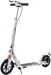 BAIRU 2 wheeled scooter putting scooter Kick Scooters for Teens/Adults|Adjustable Push Scooter With Big Wheels and Disc Hand Brakes,100kg Weight Capacity (Color : White)