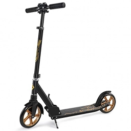 BELEEV Scooter Beleev Scooters for Adults, Foldable Kids Kick Scooter 2 Wheel, Shock Absorption Mechanism, Large 200mm Wheels Great Scooters for Kids Adults and Teens, with Carry Strap (Gold)