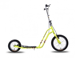 BBI Scooter Big Air Wheel Scooter Adjustable Height Foldable Bike Adult Outdoor Scooters Foot Drive Inflatable Wheel Scooter (Color : Yellow)