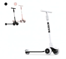 Birdie BIRD Kick Scooter for Kids, 3-Wheeled, Adjustable Height Handle, Lean to Steer, Back Stomp Brake (Dove White)