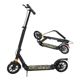 Bonnlo Scooter Bonnlo Foldable Kick Scooter for Adults Teens Kids, 8" Big Wheels Scooter with Front & Rear Brake, Adjustable T-Bar, Kickstand, Carry Strap Lightweight Youth Scooters (Black)