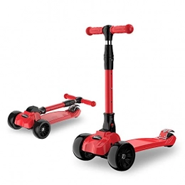 BYOUQ Scooter BYOUQ 3 In 1 Stand Cruise Kick Scooters, With Seat Child / Toddlers Toy Folding 3 Wheeled Scooter For Boys / Girls 3 Gear Adjustment Handle, Flashing Wheel Balance Scooter For 2-12 Year Old
