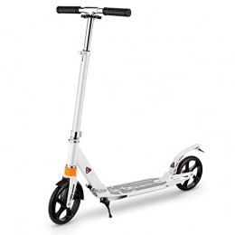 Caroma Scooter CAROMA Scooters for Teens 12 Yeas and Up, Scooter with Big Wheels - Dual Suspension System - 8inch Big Wheels - 220LB Weight Limit - Quick-Release Folding, Best Scooters for Adults and Teens（White）