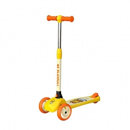 WanuigH Scooter Children's Scooters Children's Scooter Boys And Girls 3 Wheel Skateboard One-click Folding Flashing Wheel Height-adjustable Children's Bike Convenient and Practical ( Color : Yellow , Size : Small )