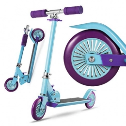 Kick Scooters Scooter CHUNLAN Children's Scooter 2 Wheels Folding Scooter 3 4-6 8 Years Old Boy Girl Foot Brake Aluminum Alloy Adjustable Height Blue
