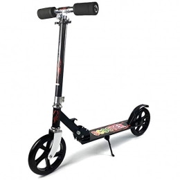 Kick Scooters Scooter CHUNLAN Children's Scooter Big Wheels 5-10 Years Old Boy Girl Beginner Folding Scooter Foot Brake Adjustable Height(Color:Black)