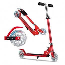Kick Scooters Scooter CHUNLAN Folding Children's Scooter 2 Wheels Girl City Scooter Sponge Handle Aluminum Alloy Super Light Boy Outdoor Park Balance Training(Color:Red)