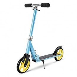 Kick Scooters Scooter CHUNLAN Large Child Folding Scooter Foot Brake Non-slip Pedal Adjustable Height Boy Girls City Scooter Aluminum Alloy School Commute(Color:Blue)